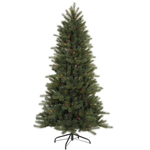 7' x 50" Artificial Blue Spruce 500 Multi-Color Lights