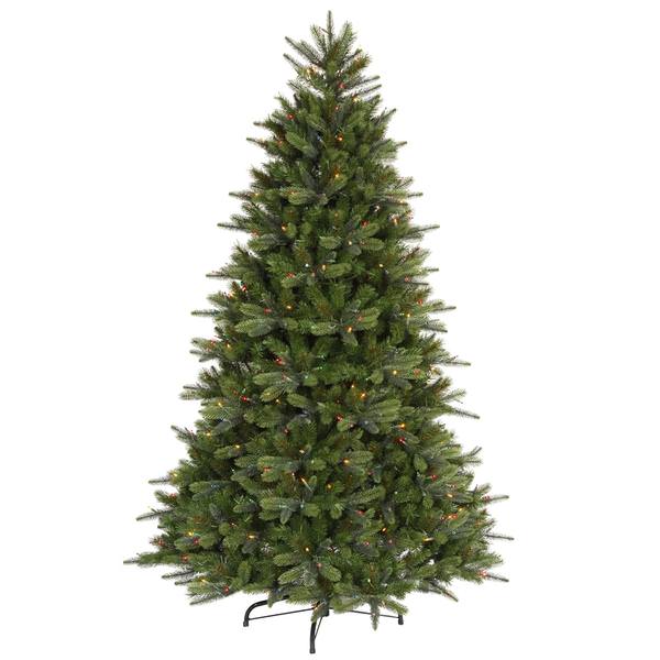 7' x 55" Artificial Hawthorne Mixed Pine 700 Multi-Color Lights