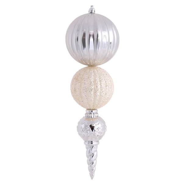 12" White Iridescent Calabash Ornament