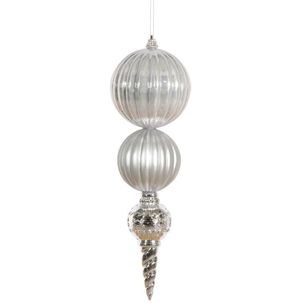 12" Silver Shiny / Matte Calabash Ornament