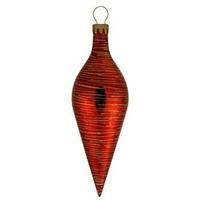 Vickerman 15.75" Red Shiny Glitter Teardrop Ornament