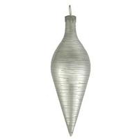 Vickerman 15.75" Silver Shiny Glitter Teardrop Ornament