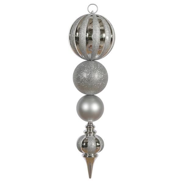 28.75" Silver Shiny / Matte Calabash Ornament