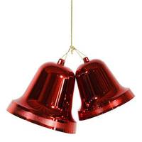 Vickerman 12" / 10" Red Shiny Double Bell Ornament