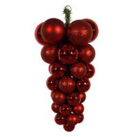Vickerman 24" Red Shiny Matte Glitter Grape Cluster Ornament