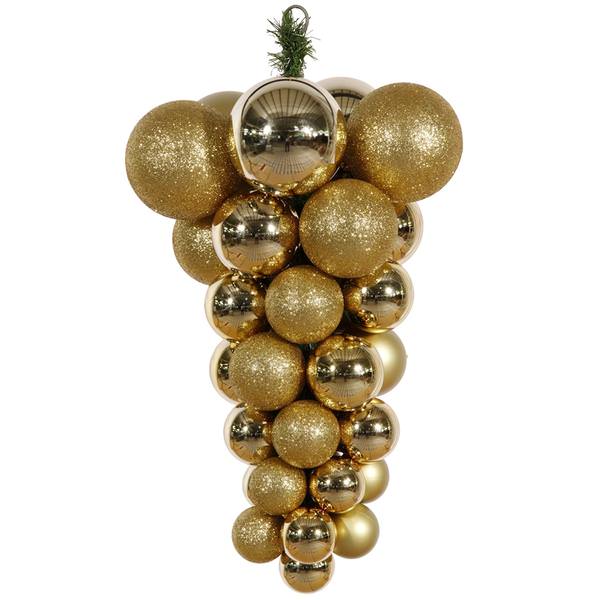 24" Gold Shiny Matte Glitter Grape Cluster Ornament