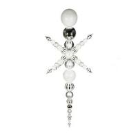 Vickerman 76" White Iridescent Shiny Matte Glitter Snowflake Finial Ornament
