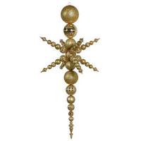 Vickerman 76" Gold Shiny Matte Ceramic Snowflake Finial Ornament