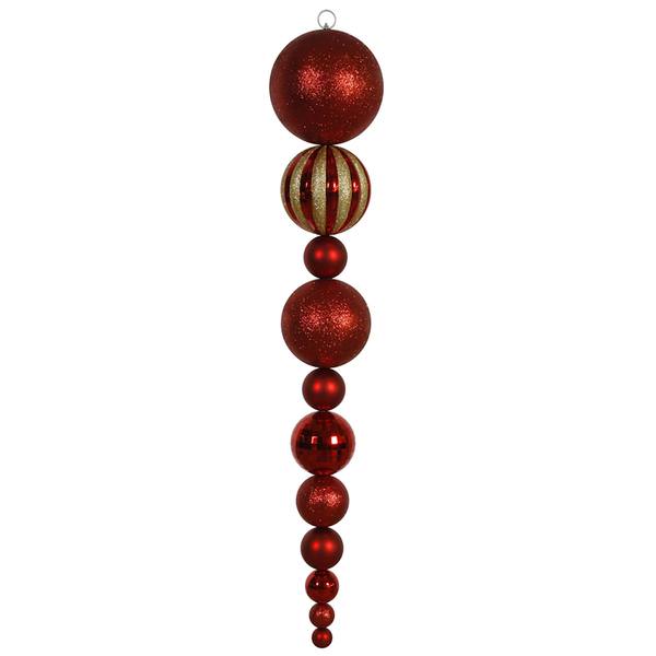 55" Red Shiny Matte Ball Drop Ornament