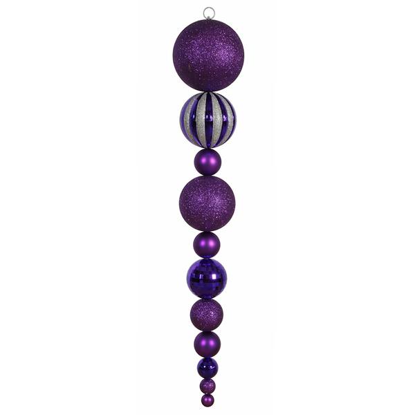 55" Purple Shiny Matte Ball Drop Ornament