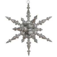 Vickerman 30" Silver Shiny Matte Glitter Radical Snowflake Ornament