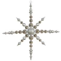 Vickerman 43" Silver Shiny Matte Glitter Snowflake Ornament