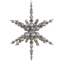 Vickerman 43" Silver Shiny Matte Glitter Radical Snowflake Ornament