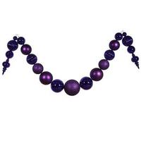 Vickerman 14' Purple Shiny / Matte Ball Garland Ornament