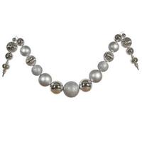 Vickerman 14' Silver Shiny Matte Ball Garland Ornament