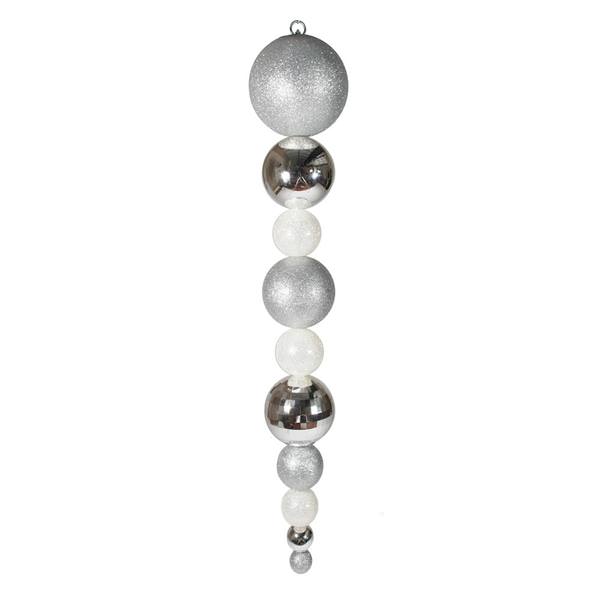 44" White Iridescent Shiny / Matte / Glitter Finial Ornament