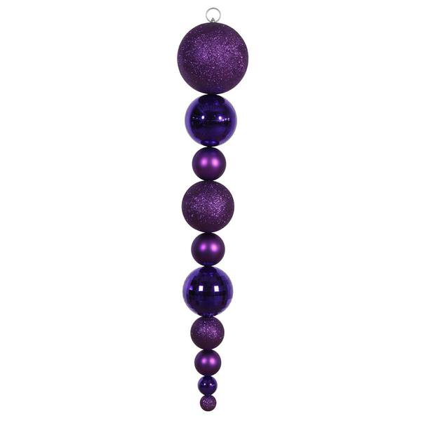 44" Purple Shiny/Matte Ball Finial Ornament