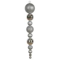 Vickerman 44" Silver Shiny Matte Glitter Ball Drop Ornament