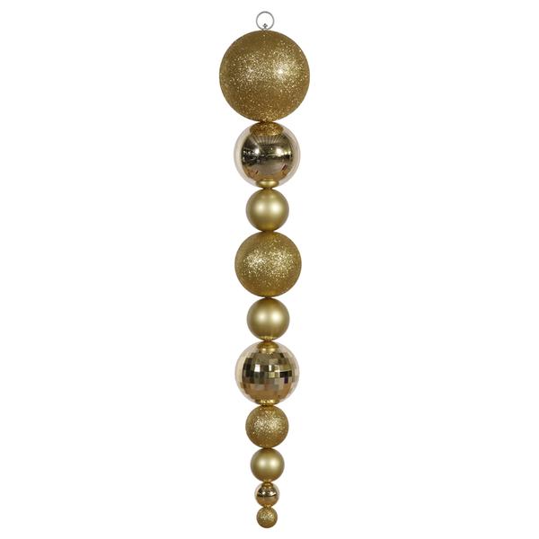 44" Gold Shiny Matte Glitter Ball Drop Ornament