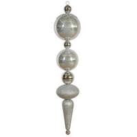 Vickerman 55" Silver Shiny Matte Ceramic Finial Drop Ornament