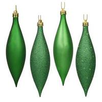 Vickerman 5.5" Green Shiny Matte Glitter Sequin Drop Ornament (8 pack)