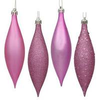 Vickerman 5.5" Orchid Shiny Matte Glitter Sequin Drop Ornament (8 pack)