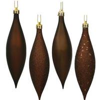 View 5.5" Chocolate 4 Assorted Finish Drop Ornament (8 pack)