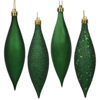Vickerman 5.5" Emerald Shiny Matte Glitter Sequin Drop Ornament (8 pack)