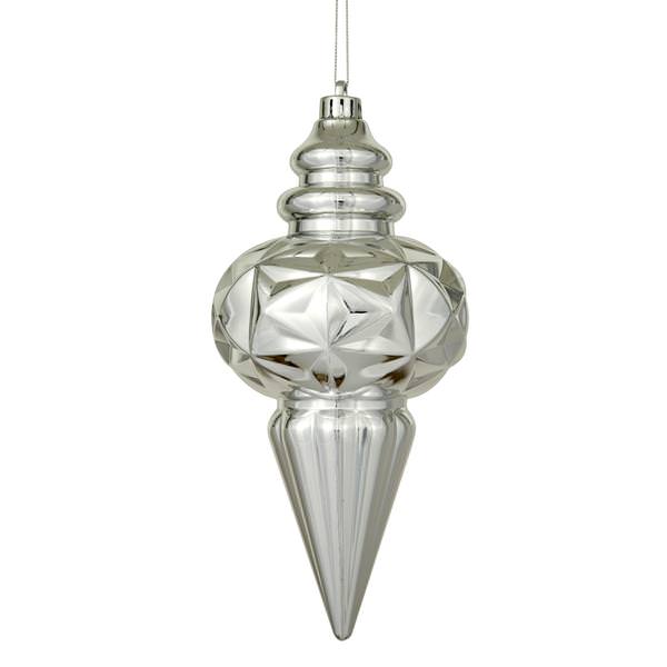 9.5" Silver Shiny Calabash Ornament (3 pack)