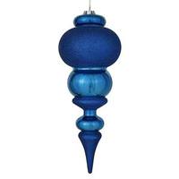 Vickerman 13.8" Blue Shiny Calabash Ornament (2 pack)