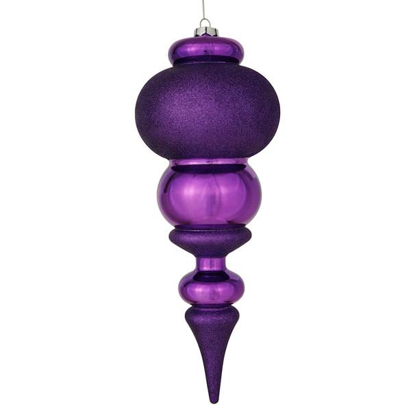 13.8" Purple Shiny Calabash Ornament (2 pack)