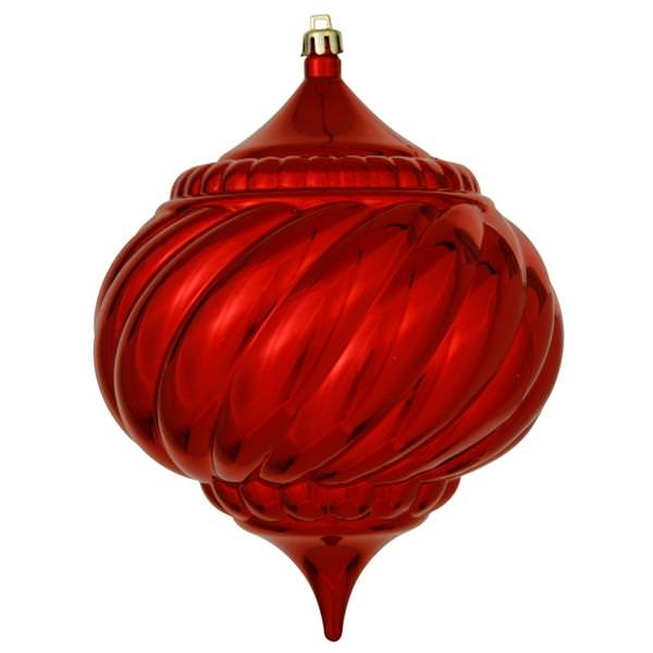 5.9" Red Shiny Onion Swirl Ornament
