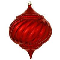 Vickerman 5.9" Red Shiny Onion Swirl Ornament