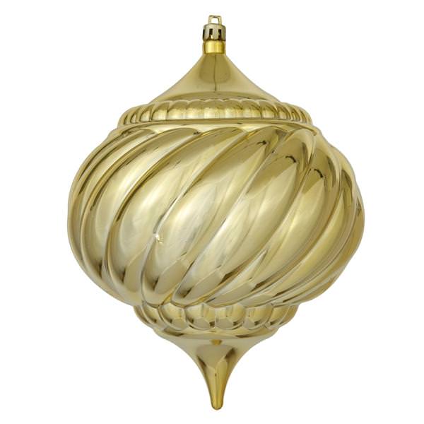 5.9" Gold Shiny Onion Swirl Ornament