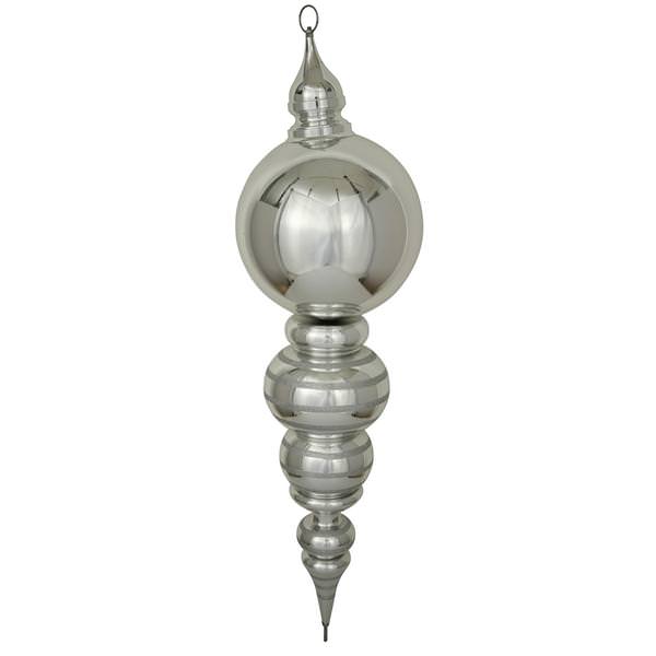 39" Silver Shiny Finial Ornament