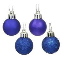 View 2.4" Cobalt Shiny Matte Glitter Sequin Ball Ornament (24 pack)