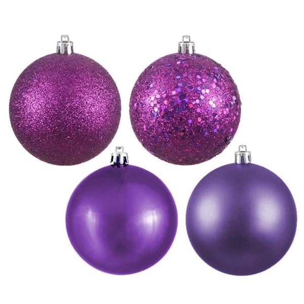 2.75" Plum 4 Assorted Finish Ball Ornaments (set of 20)