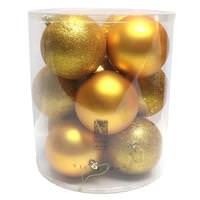 View 4" Antique Gold Shiny Matte Glitter Sequin Ball Ornament (12 pack)