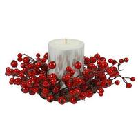 Vickerman 10" Red Mixed Berry Candle Ring for 3.5" Candle