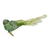 Vickerman 8" Light Green Beaded Bird Ornament with Clip