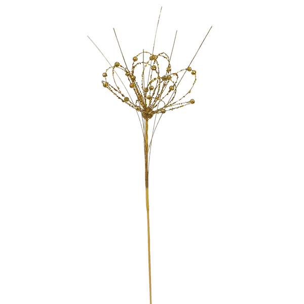 27" Gold Sparkle Blossom Berry Spray