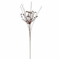 Vickerman 27" Chocolate Sparkle Blossom Berry Spray