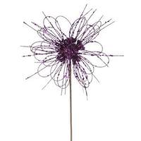 Vickerman 10" Purple Sparkle Blossom Pick
