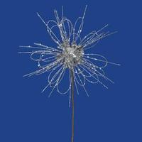 Vickerman 10" Silver Sparkle Blossom Pick