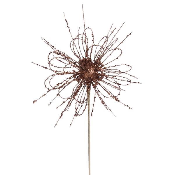 10" Chocolate Sparkle Blossom Pick