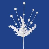 Vickerman 20" White Sparkle Berry Leaf Spray