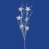 Vickerman 34" Silver Sparkle Berry Star Spray