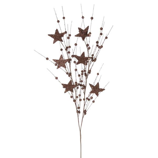 34" Chocolate Sparkle Berry Star Spray