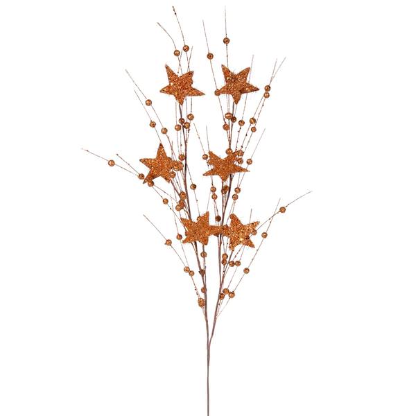 34" Copper Sparkle Berry Star Spray