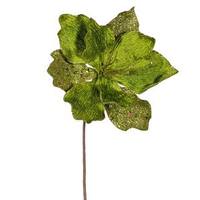 Vickerman 16" Light Green Sparkle Amaryllis Pick